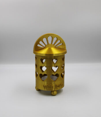 LED Deko-Laterne Herz gold